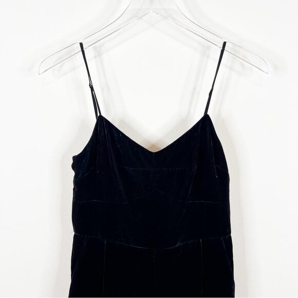 J. Crew Sleeveless Cropped Wide Leg Velvet Jumpsuit 0 Black - Picture 5 of 8